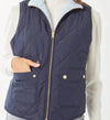 Women's Quilted & Sherpa Reversible Zip-Up Vest | Light Blue